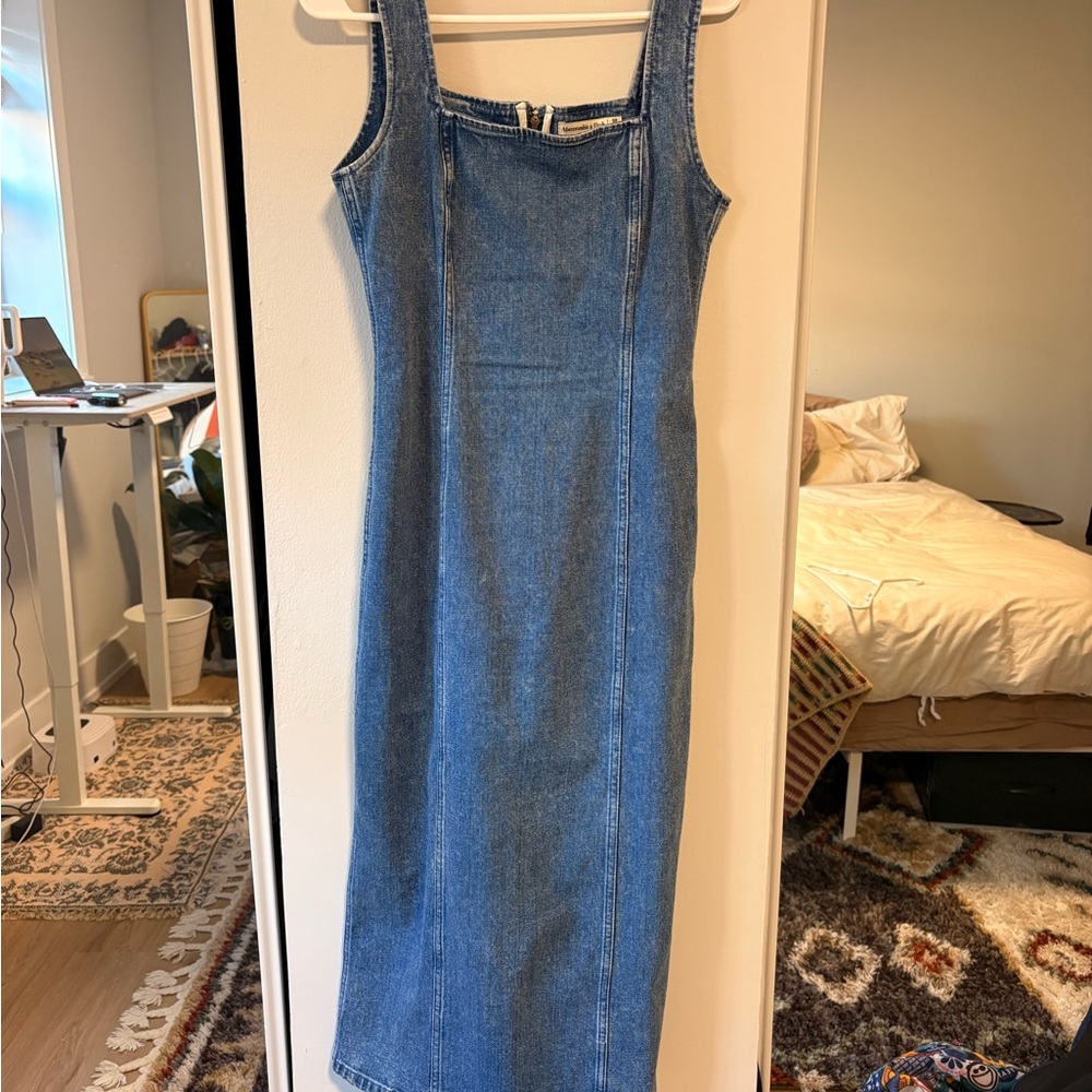 Abercrombie & Fitch Blue Denim Maxi Dress